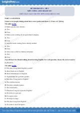 Đề thi học kì 2 Tiếng Anh 9 Right on! - Đề số 1